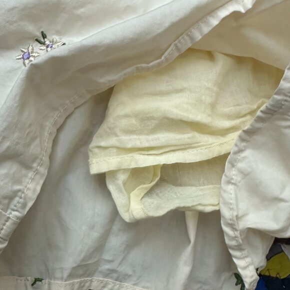 In February Pastel Yellow Floral Embroidered High Waist Shorts Womens Size Small - Picture 14 of 15